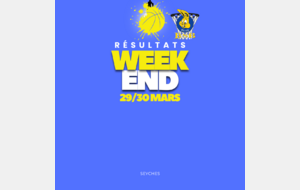 Résultats du Week end 29-30 MARS