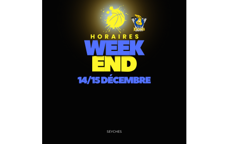 Programme du week-end du 14/15 Décembre