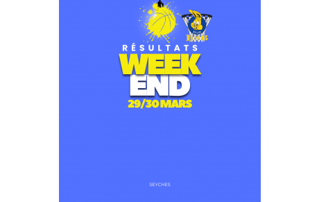 Résultats du Week end 29-30 MARS