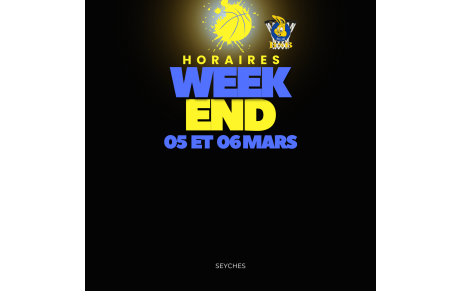 Programme du week-end du 05 et 06 Avril